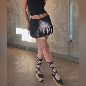 Anthropologie Geel Cloud Mini Skirt in Black